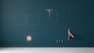A freshly painted deep-teal wall with faint coral ghost outlines where shelves, hooks and a light fitting were removed, leaving empty brackets and clean paint — metaphor for deleting overlapping plugins and old code.